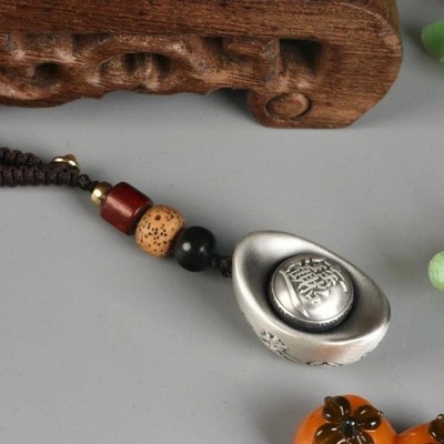 Vintage Ingot Keychain Chinese Style Car Pendant Creative Lucky Gift Key Ring