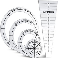 5 Pcs Acrylic Quilting Template Ruler 10 Inch Dresden Plate Transparent