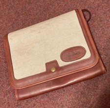 Saab Portfolio Genuine Leather Linen Deluxe Rare W Genuine Umbrella