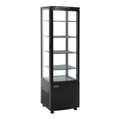 Polar Kühlvitrine 235 Liter - Glastür, Schwarz -  2°C bis 12°C - Kuchenvitrine