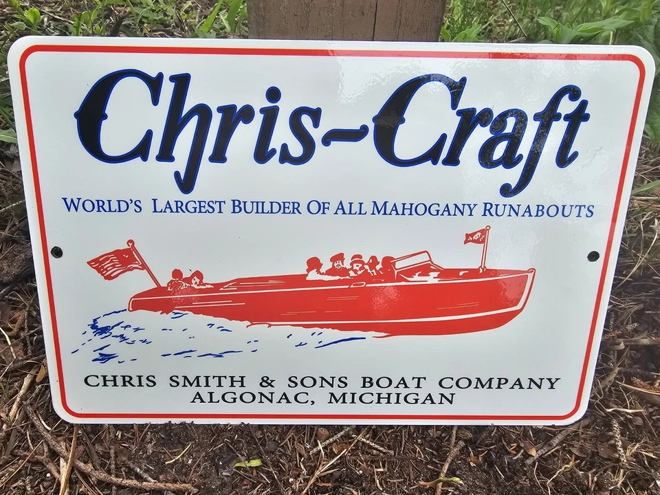 Señuelo de pesca con letrero de metal de porcelana distribuidor de barcos artesanales de colección collECTIBLE Foto 2 de 3