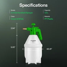  VIVOSUN 0.4 Gal 50oz Handheld Garden Pump Sprayer Pressure Water Spray Bottle