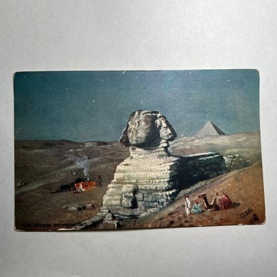 1910 VTG Postcard Raphael Tuck Egypt Sphinx Profile Face Oilette Monument Giza