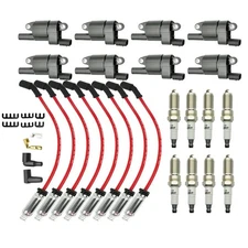 8Pack Ignition Coil+Spark Plug+Wire Set For Chevy Silverado 1500 GMC Tahoe D514A