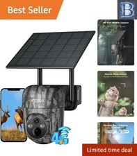 Outdoor 4G Solar Wildlife Camera with SIM Card - Motion Detection Night Vision