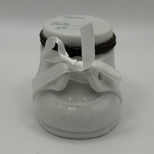 Periwinkles Baby s First Porcelain Hinged Keepsake Box, White Shoe