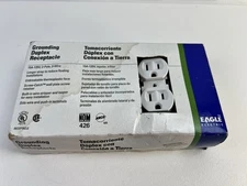 Eagle Electric White Grounding Duplex Receptacles 15A-125V 270W (10 Pieces) NEW