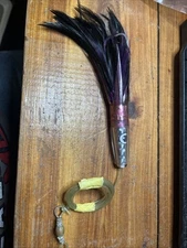 PATCO 6"Purple/Black FEATHER TROLLING LURE TUNA /MAHI/WAHOO/ROOSTERS Long Leader