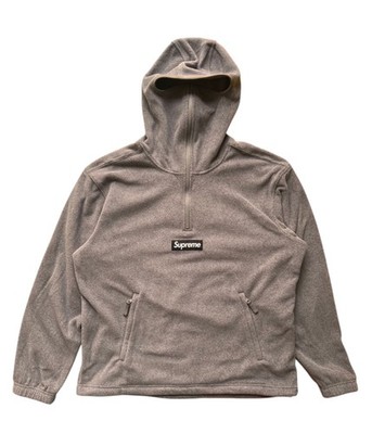 M Supreme Polartec Gesichtsmaske Half Zip Sweatshirt grau Hoodie Ski Sturmhaube Schnee