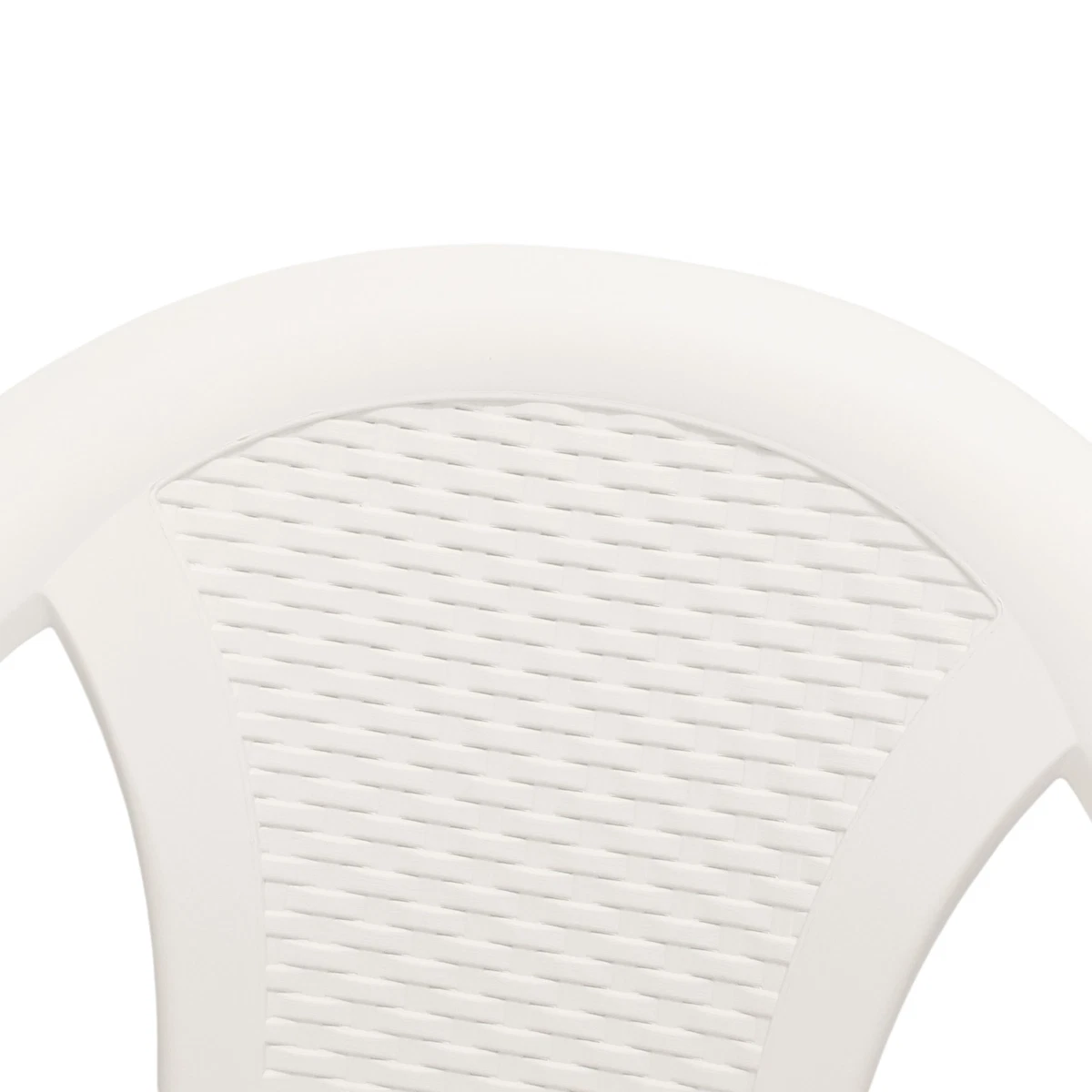 Silla de jardín blanca - aspecto de ratán - silla apilable de plástico de jardín monobloque