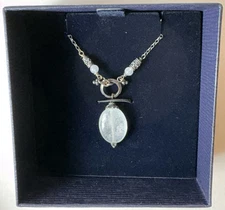 Stauer MERMAIDS TREASURE Necklace New in Box Aquamarine Silver 16" .925 HTF