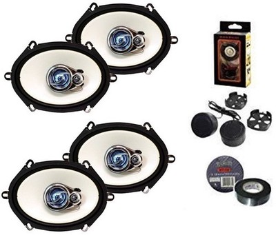 2 Pair Absolute HQ573 5x7'' 6x8'' 3-Way 420W HQ Series Coaxial Car Speakers Bundle