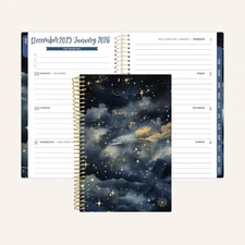 bloom daily planners 2026 Soft Cover Planner, 4" x 6", Midnight Sky