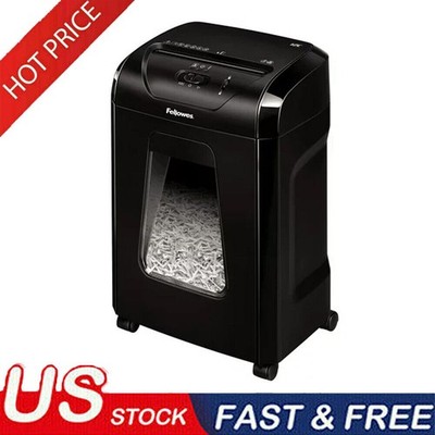 Paper Shredder 12 Sheet Cross-Cut Home Office W/ 5-Gallon Pull Out Waste Black