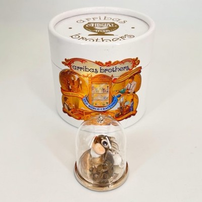 HTF Disney Arribas Dome Bambi's Thumper Rabbit Mini Buddy Glass Figurine Org Box