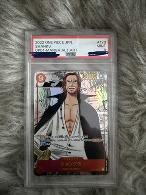  SHANKS PSA 9  One Piece OP01-ROMANCE DAWN Manga Alternate Art 