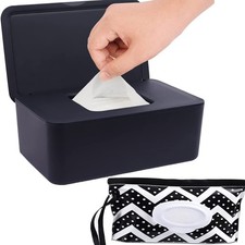 Baby Wipe Dispenser,Wipe Holder with Portable Travel Wipes Container,Refillab...