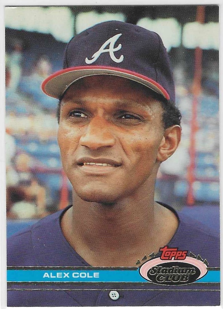 1991 STADIUM CLUB ALEX COLE #392 ERROR CARD WITH OTIS NIXON PICTURED