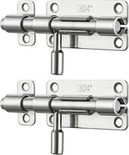 JQK Door Latch Lock Barrel Bolt 4 Inch, 304 Stainless Steel Slide Gate Latches S
