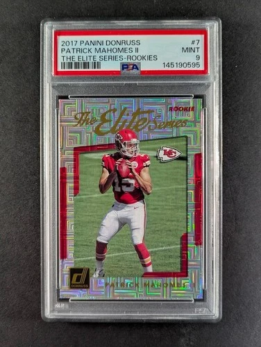 2017 Panini Donruss PATRICK MAHOMES II Rookie RC The Elite Series #7 PSA 9