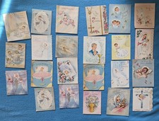 Vintage Lot 23 Baby's Christening Greeting Cards 1950s Scrapbooking Crafts
