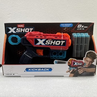 Zuru X-Shot Kickback Dart Blaster   Red   New in Box   Foam Ammo Toy Gun 8 Darts