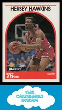 Hersey Hawkins 1989-90 Hoops #137 Rookie Philadelphia 76ers Basketball Card. rookie card picture