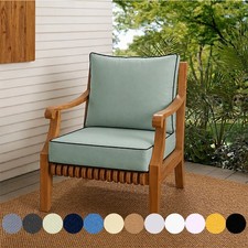 COVER ONLY Contrast Trim Outdoor Deep Seat Cushion Patio Furniture Cushion Cover