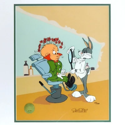 RABBIT OF SEVILLE III Chuck Jones Signed Cel Bugs Bunny Elmer Cell Art - Image 1 of 4