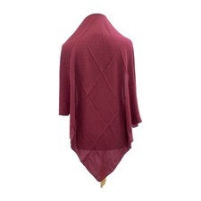 Y1 Valentino V Logo Silk Scarf 35x34 In Burgundy Monogram Pattern Has Stain