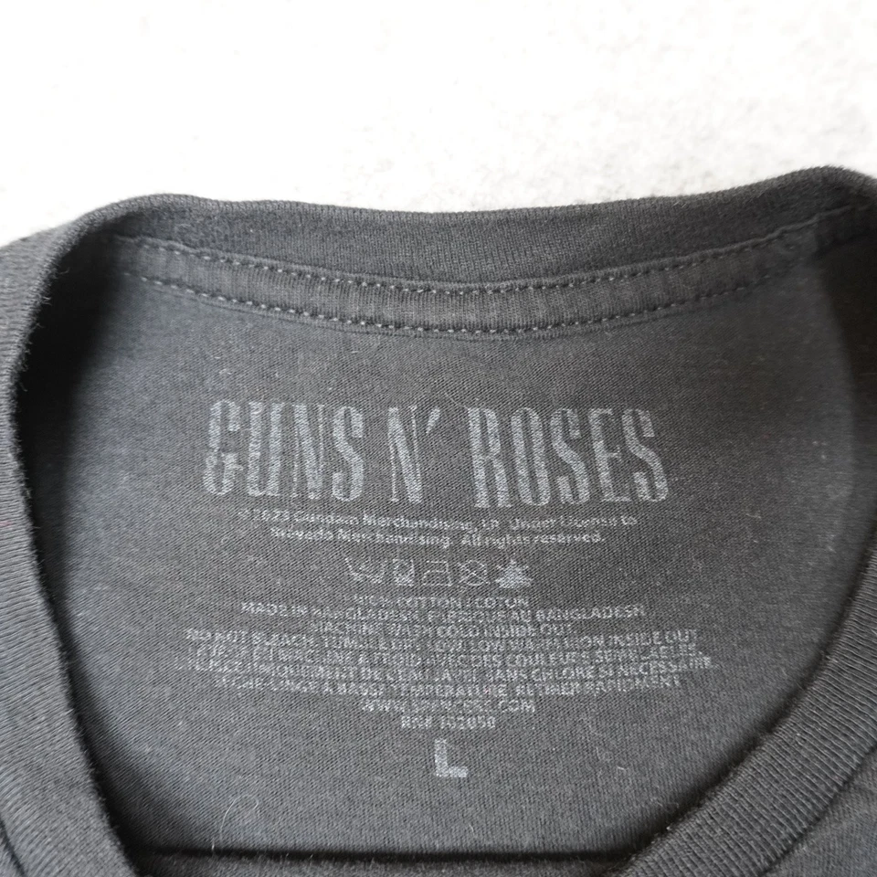 Camiseta Guns N' Roses Para Hombre Negra Grande Algodón Banda Rock Gráfico Foto 3 de 4