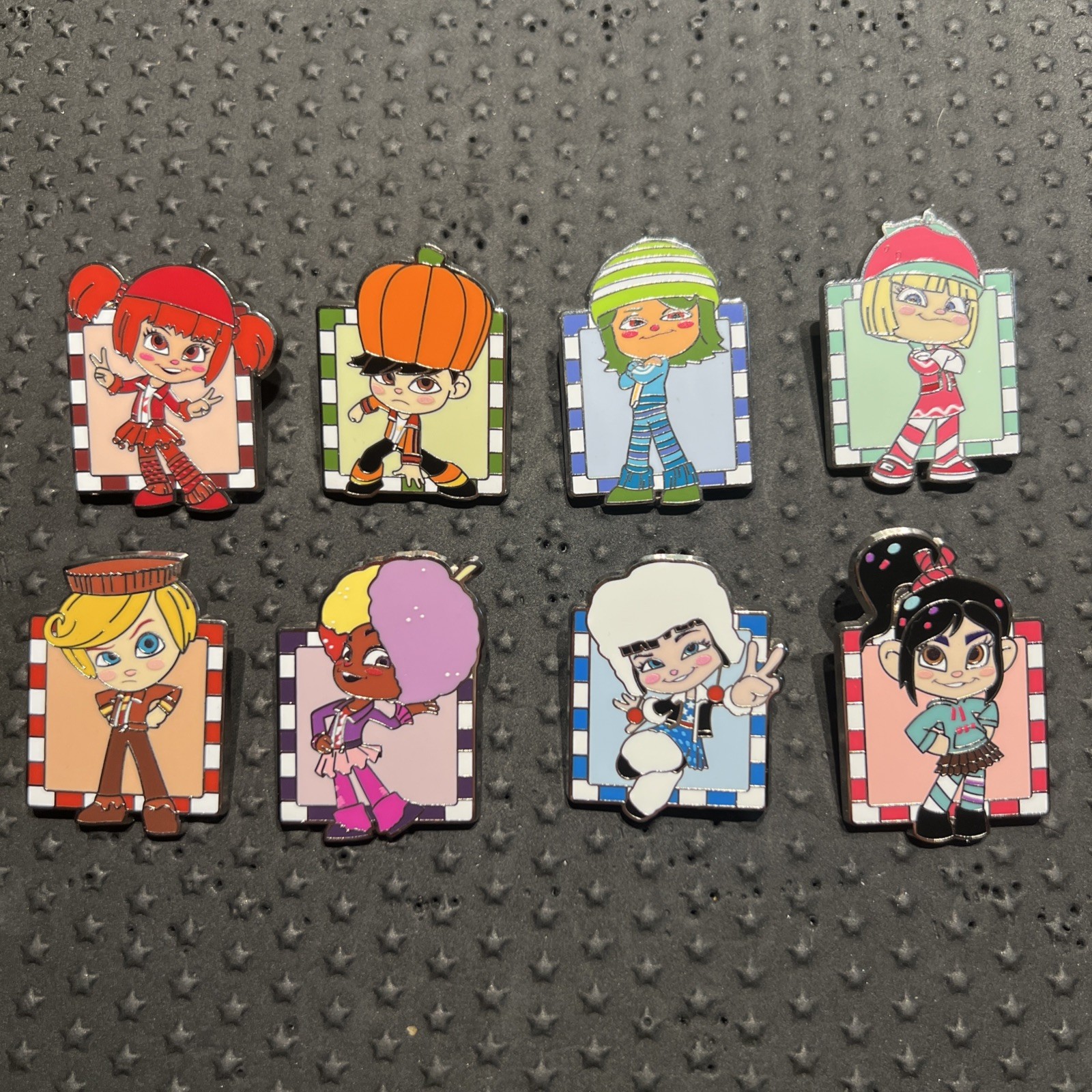Disney Wreck It Ralph Sugar Rush Racers Complete Set 8 Mystery Pins w/ Vanellope