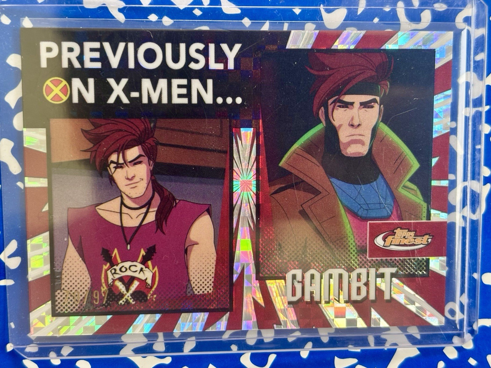 2025 Topps Finest X-Men ’97 GAMBIT Previously on X-Men X-Fractor /97 #PO25