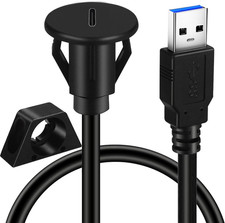 BATIGE Small USB 3.0 Male to Type C 3.0 Female Car Flush Mount Cable USB C 3.0 P