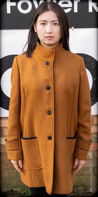 VICUNA WOOL MIX SINGLE BREASTED COAT PLUS Size 22 KESTA