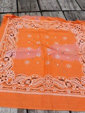 Paris Accessories Vintage Bandana Orange Paisley Single Selvedge Avant-Garde