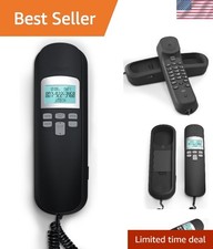 Black Corded Telephone with Caller ID/Call Waiting - Battery Powered Convenience