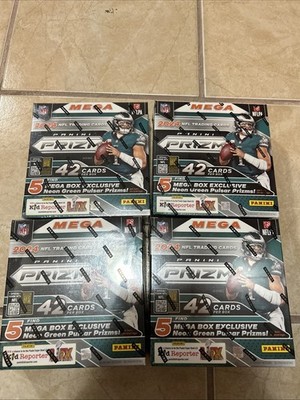 2024 Panini Prizm Football NFL Factory Sealed Mega Box Lot of 4