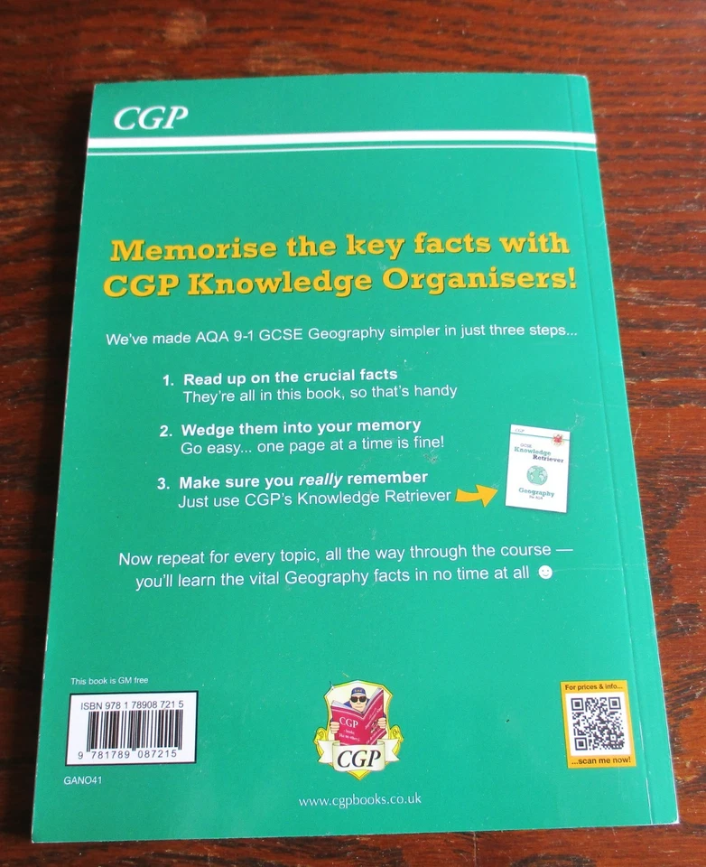CGP GCSE AQA Geography Revision Guide + Cards + Knowledge Organiser - Image 3 of 4