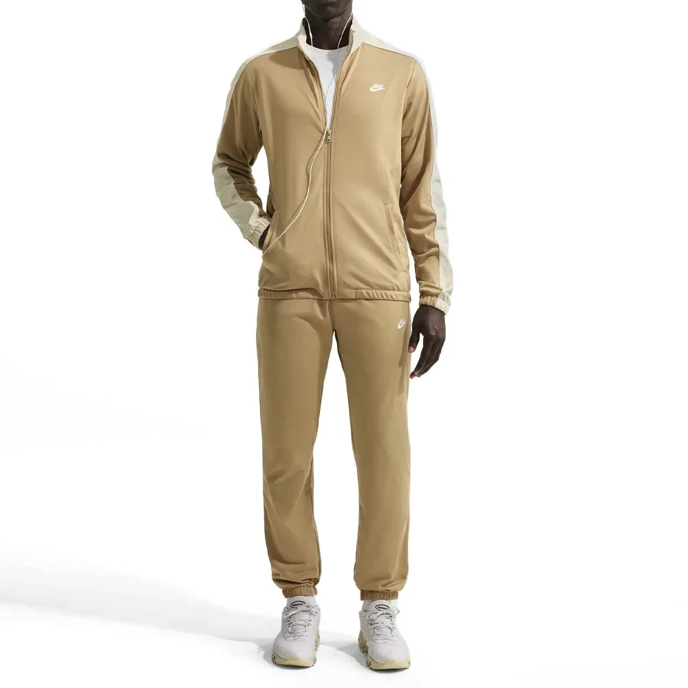 Nike Herren Trainingsanzug Komplett Beige Invernale Felpa Zip S M L XL Neu