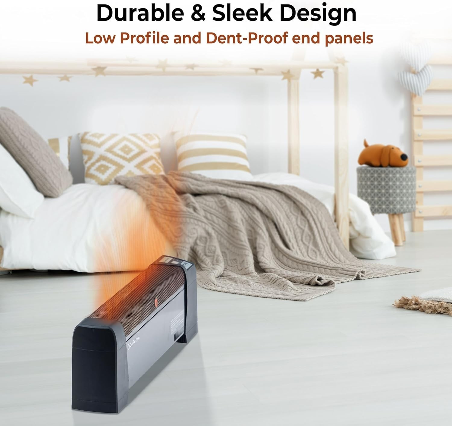 Baseboard Space Heater with Digital Thermostat, Electric, Dent-Proof End Pane...