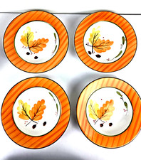 Meiwa Rim Soup Bowls Multicolored Ceramic Set of 4