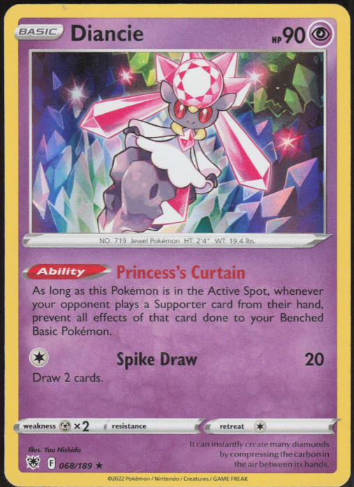 068/189 Diancie - Holo Rare - Astral Radiance - NM/M