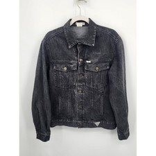 Vintage Georges Marciano Guess Denim Trucker Jacket Sz Small 80s USA Black
