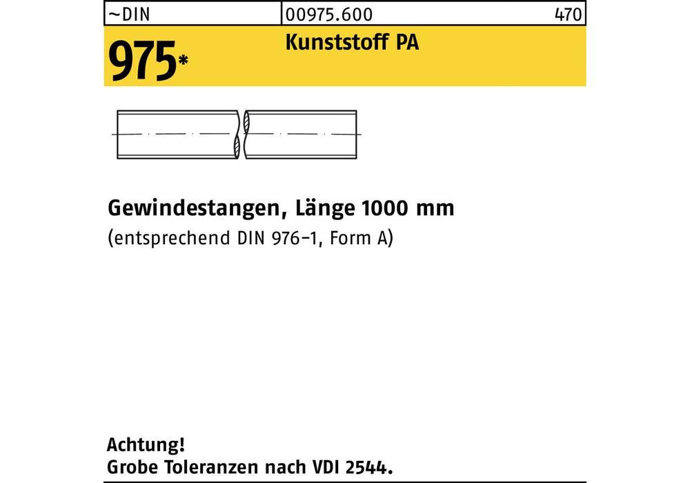 Reyher Gewindestange DIN 975 М 10 х 1000 мм Полиамид