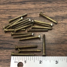 8-32 x 1.5" Brass Slotted Flat Head Machine Screw VINTAGE Made USA Qty 20