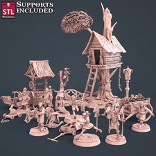 Townsfolk Set Part 1 - STL Miniatures - Wargaming D D DnD