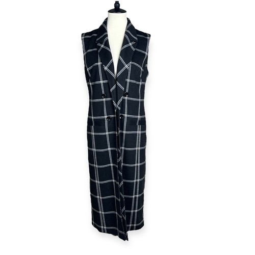 Halogen Waistcoat Suit Vest Long Sleeveless Blazer Jacket Duster Coat Sz M NEW - Picture 5 of 11