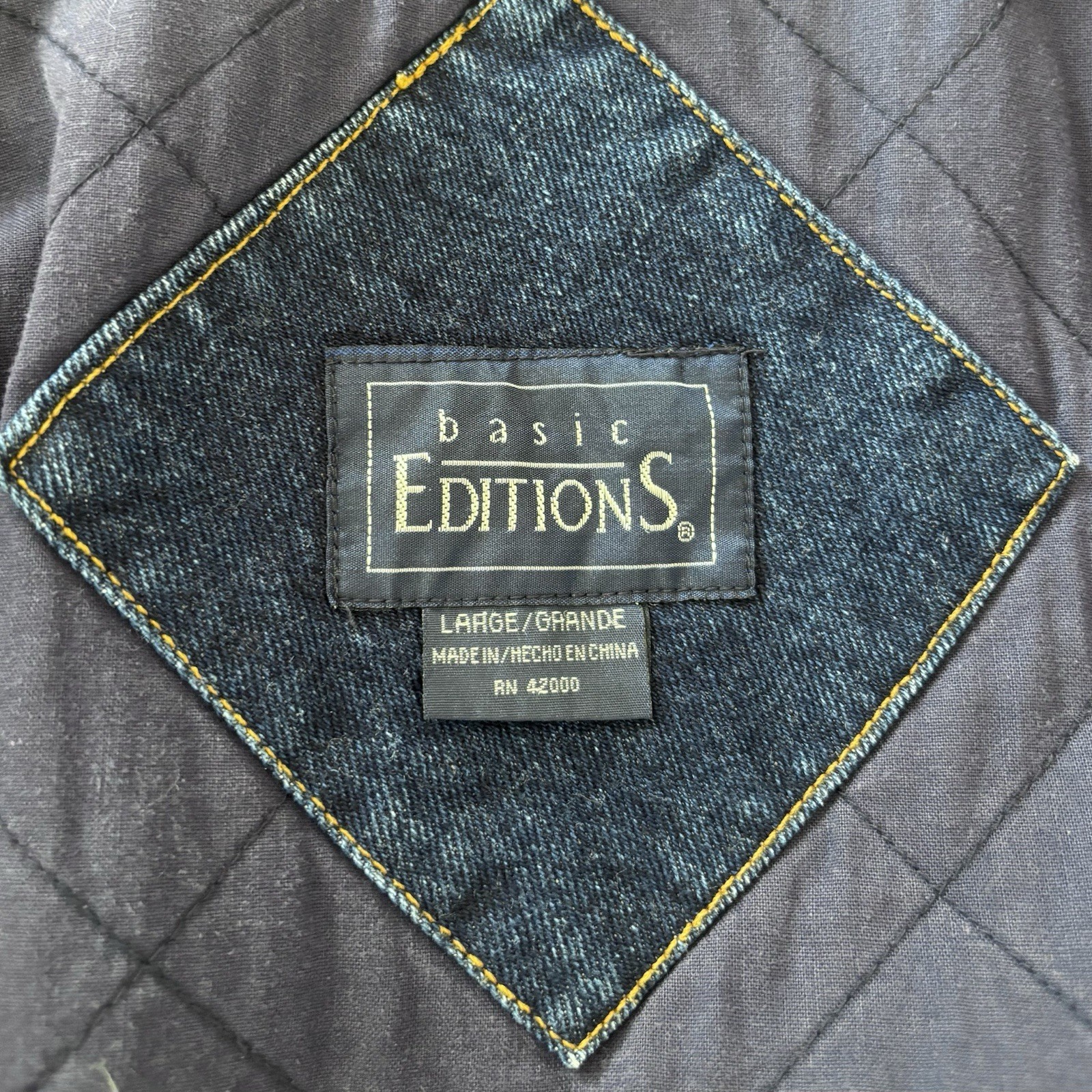 Vintage Basic Editions Jacket Denim Varsity Quilt… - image 9