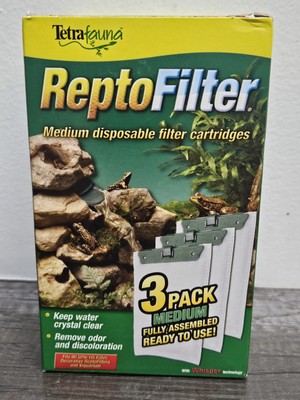 TetraFauna ReptoFilter Filter Cardridges 3 Pack MEDIUM Whisper Disposable NEW